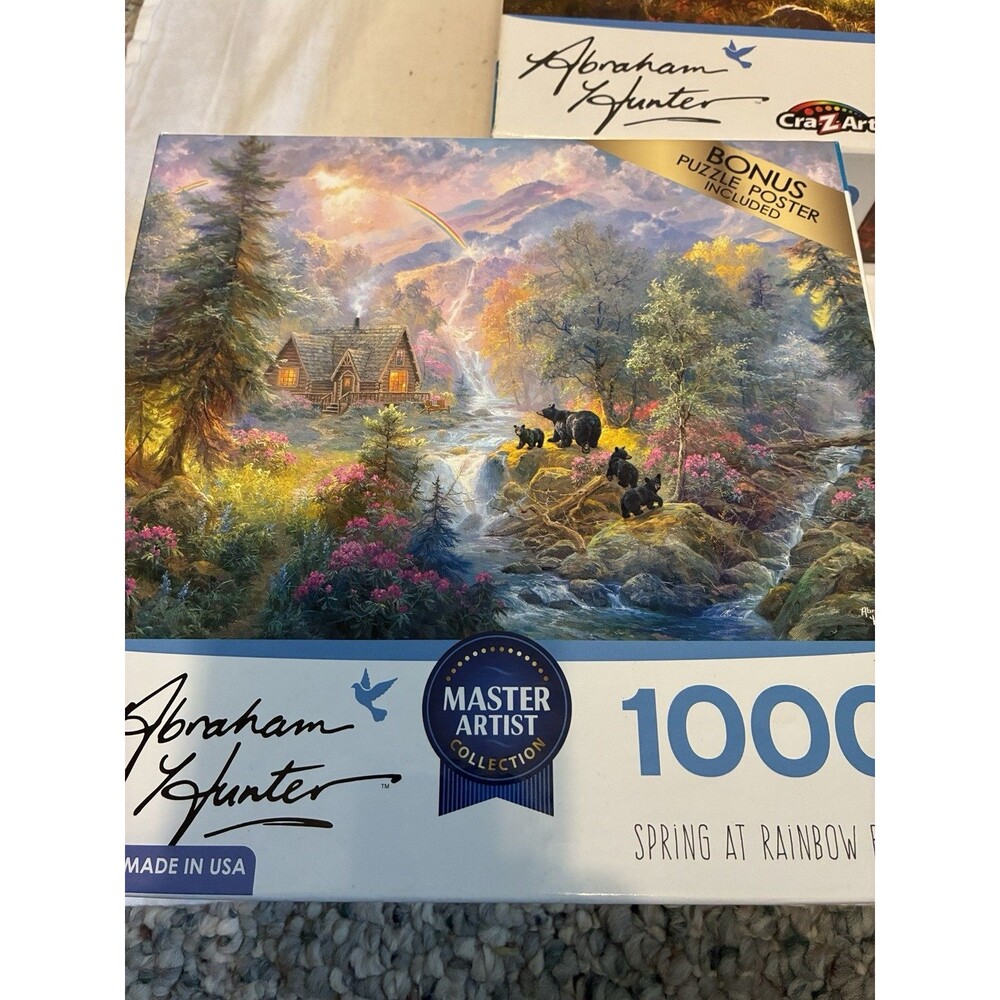 Abraham Hunter Puzzle Spring At Rainbow Falls 1000 Pc
